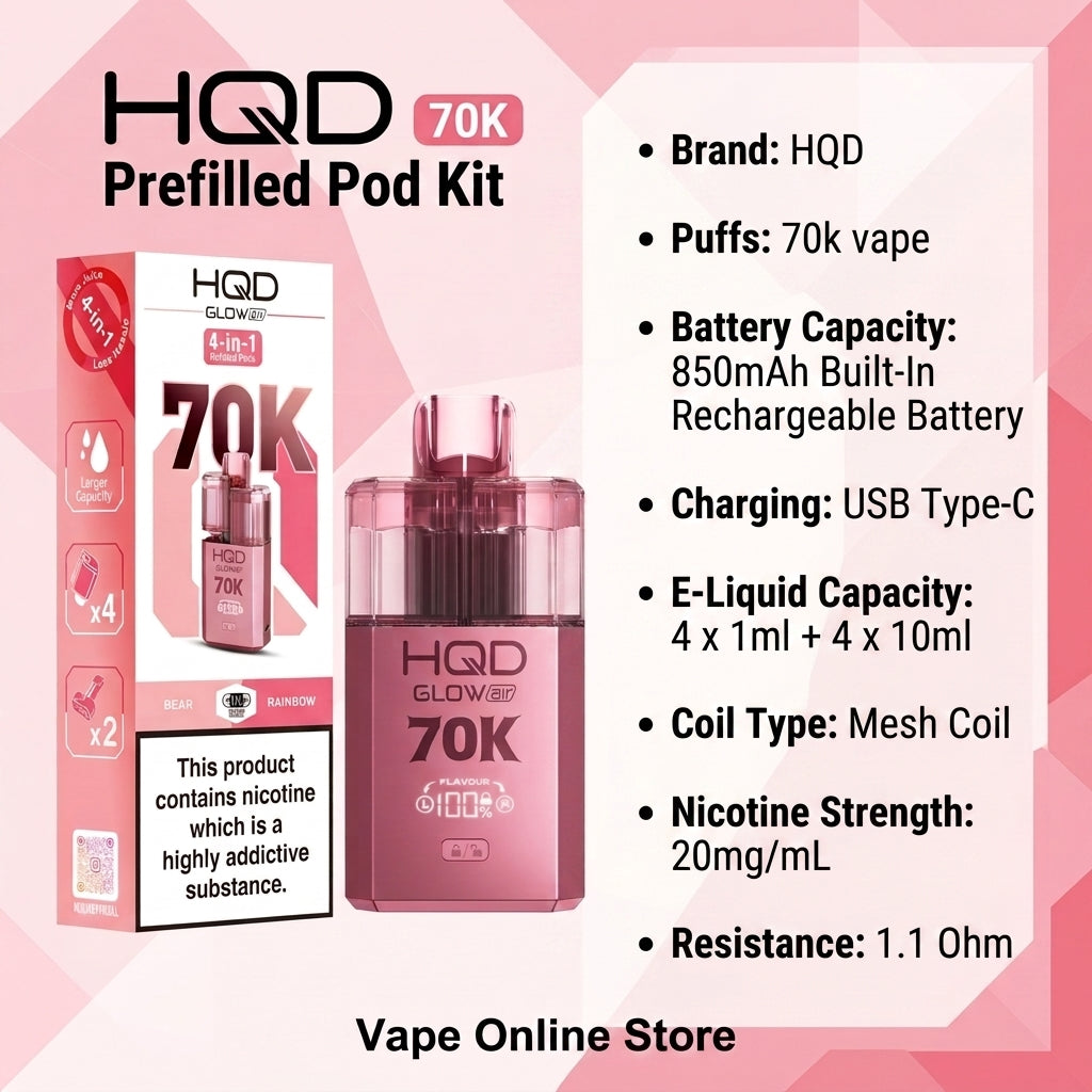 HQD Glow Air 70K | 70k Puff Vape