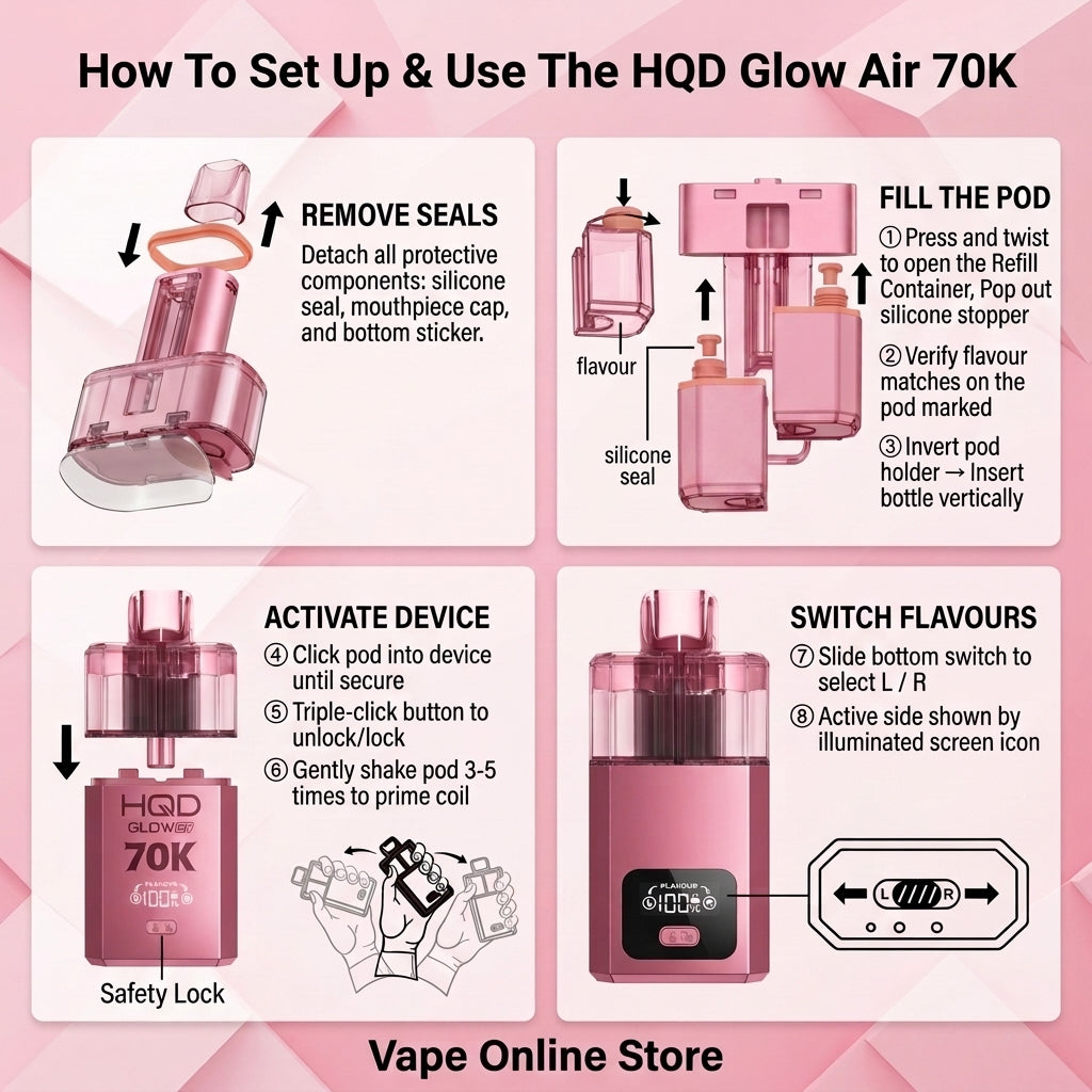 HQD Glow Air 70K | 70k Puff Vape