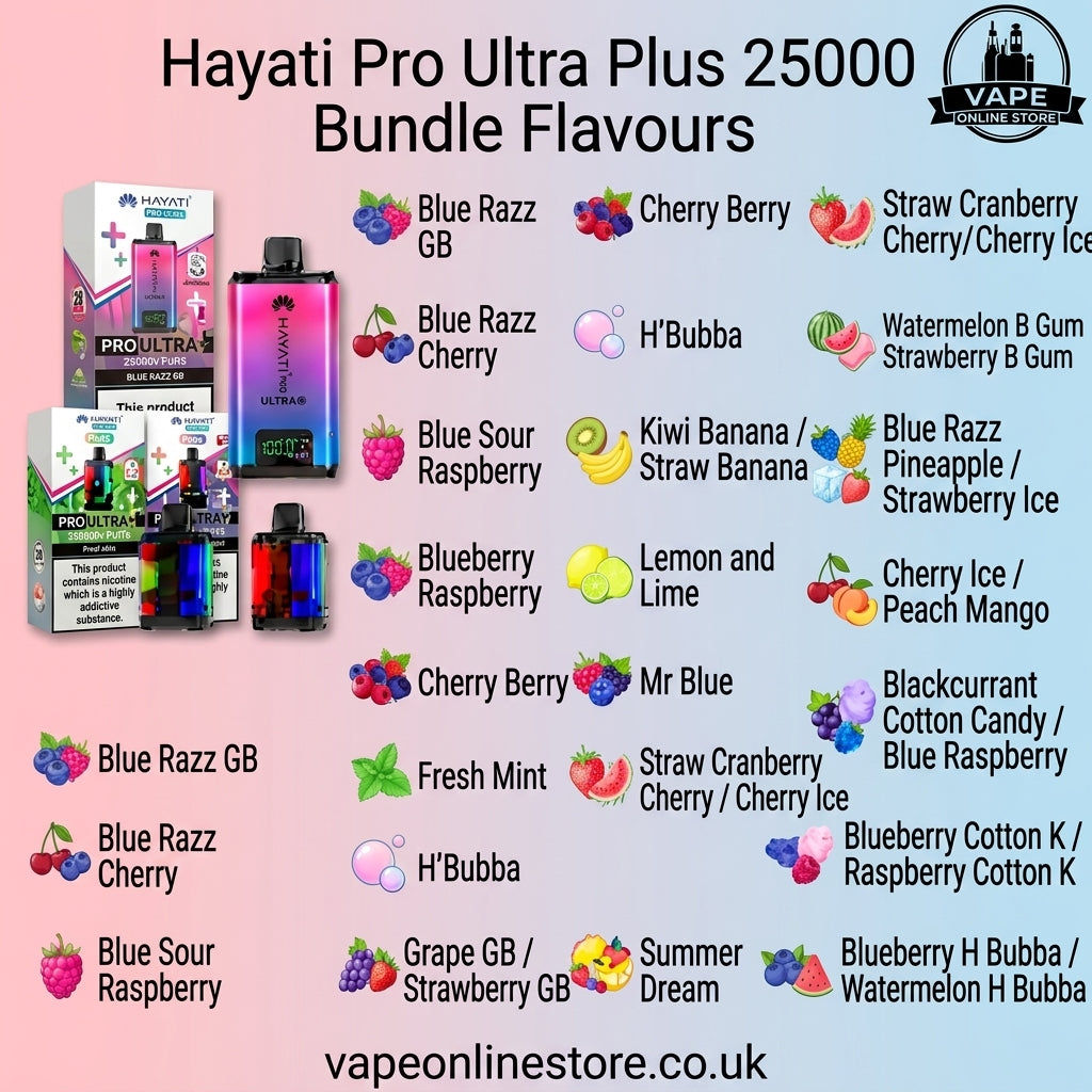 Hayati Pro Ultra Plus 25000 Pod Kit + 2 Refill Pods | Bundle Vape Deal