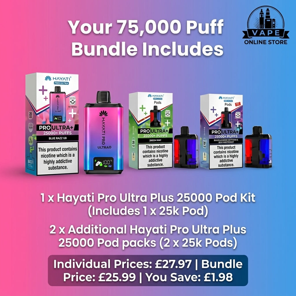 Hayati Pro Ultra Plus 25000 Pod Kit + 2 Refill Pods | Bundle Vape Deal