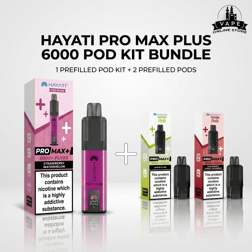 Hayati Pro Max Plus 6000 Pod Kit + 2 Refill Pods | Bundle Vape Deal