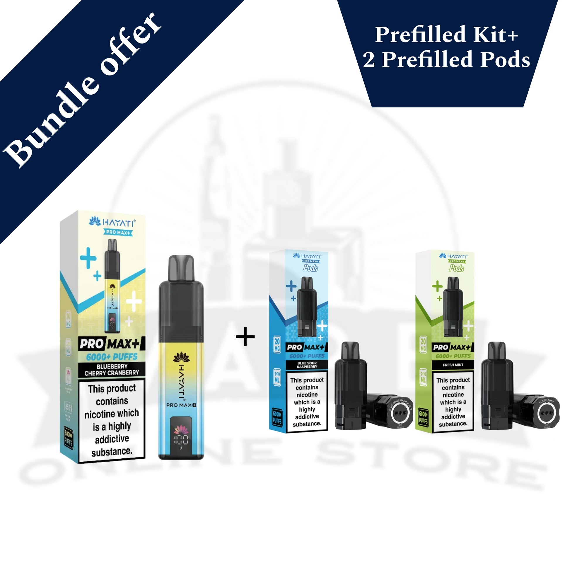 Hayati Pro Max Plus 6000 Pod Kit + 2 Pods | Bundle Deal Hayati Pro Max Plus 6000 Pod Kit + 2 Pods | Bundle Deal