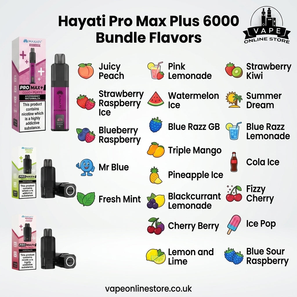 Hayati Pro Max Plus 6000 Pod Kit + 2 Refill Pods | Bundle Vape Deal