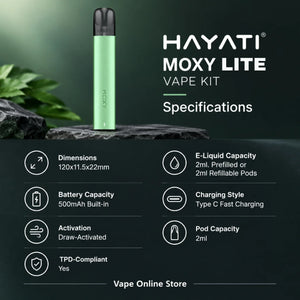 Hayati Moxy Lite Kit Specifications