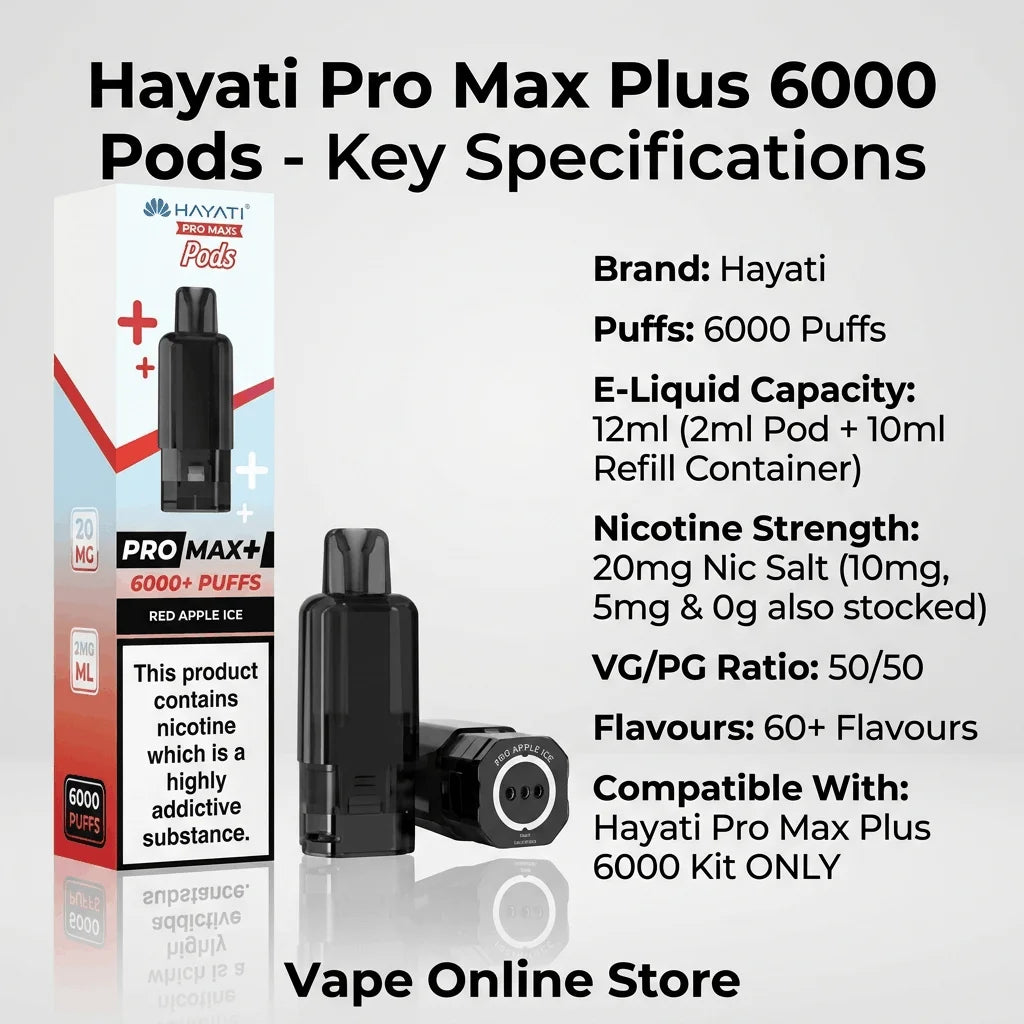 Hayati Pro Max Plus 6000 Replacement Refill Pods