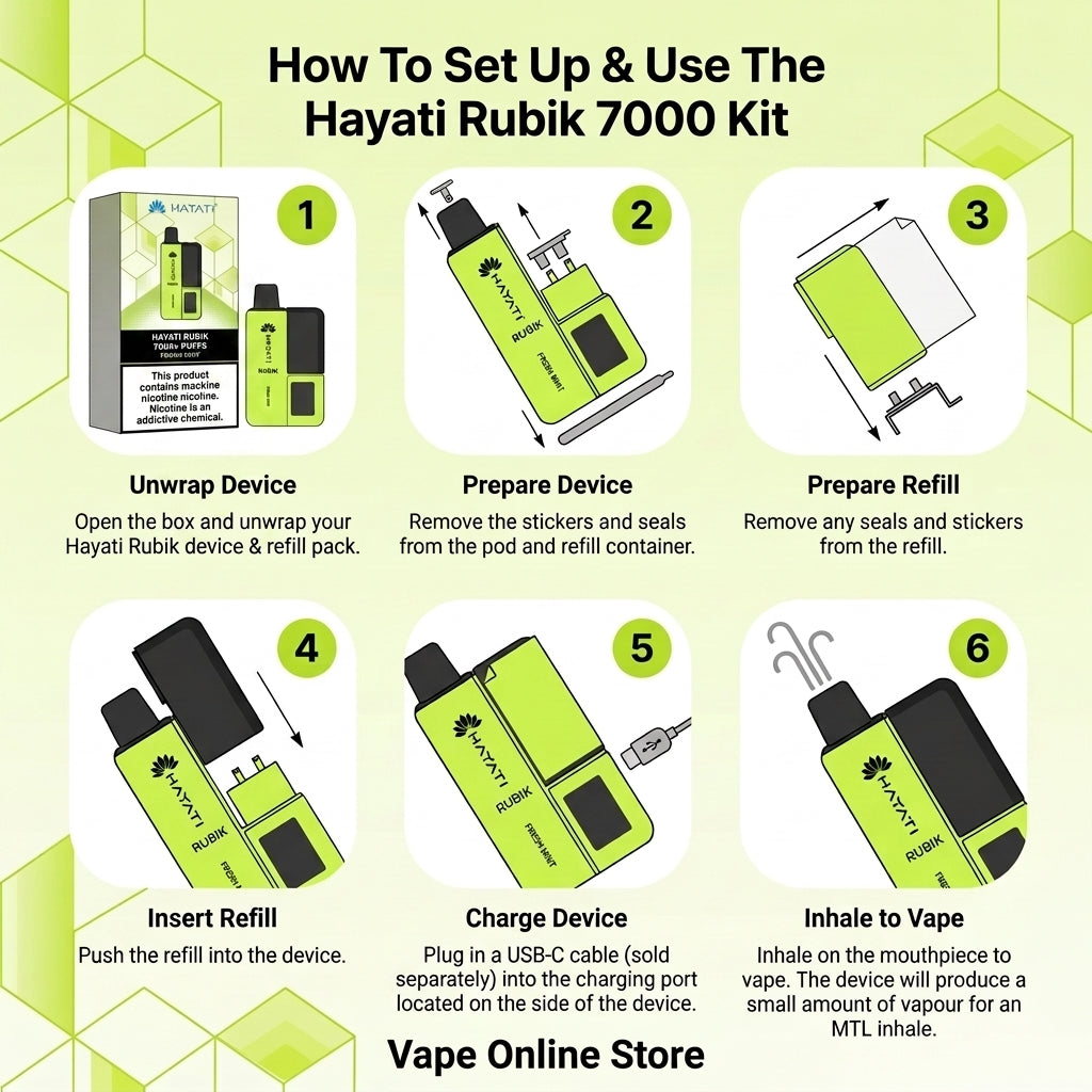 Hayati Rubik 7000 Puffs Pod Kit | Buy 1 Get 1 Free Vape