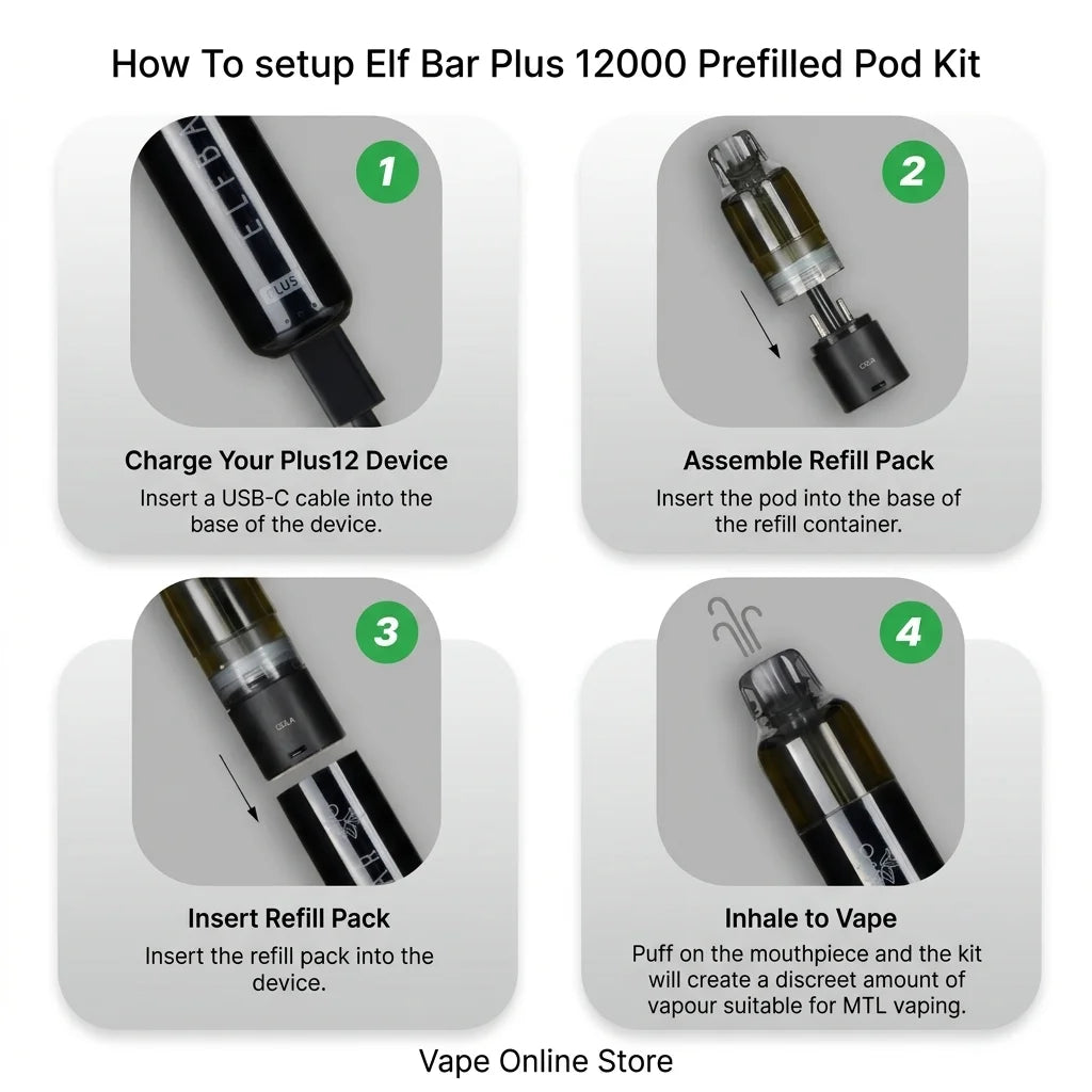 How To Setup Elf Bar Plus 12K Prefilled Pod Kit