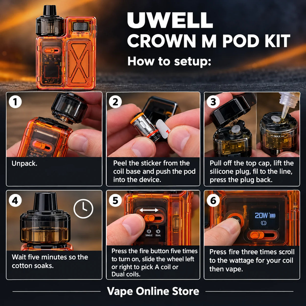 How To Setup Uwell Crown M Pod Kit