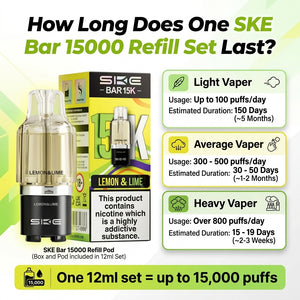 SKE Bar 15000 Puff Prefilled Refill Pods