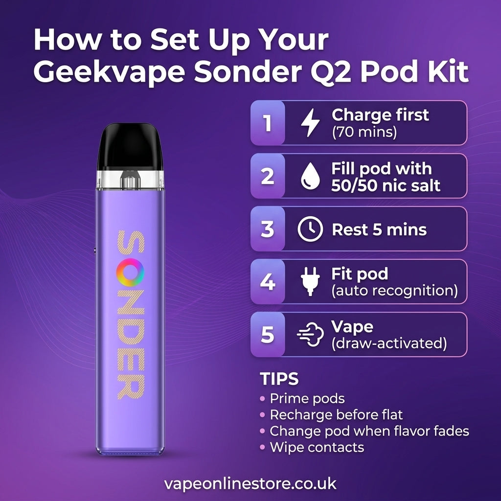 Geekvape Sonder Q2 Pod Vape Kit | Free 10ml E-Liquid