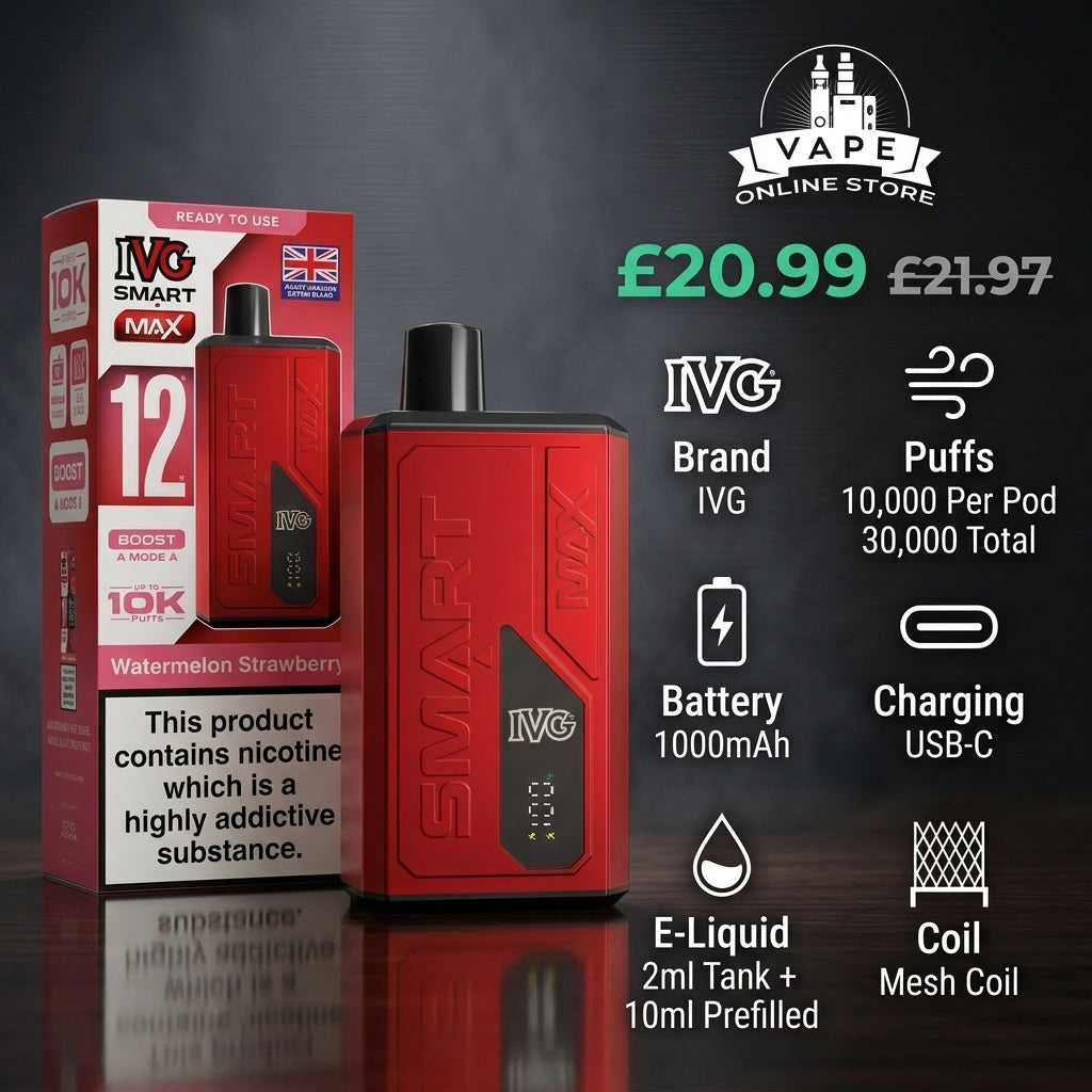 IVG Smart Max 10K Pod Kit + 2 Refill Pods | Bundle Vape Deal