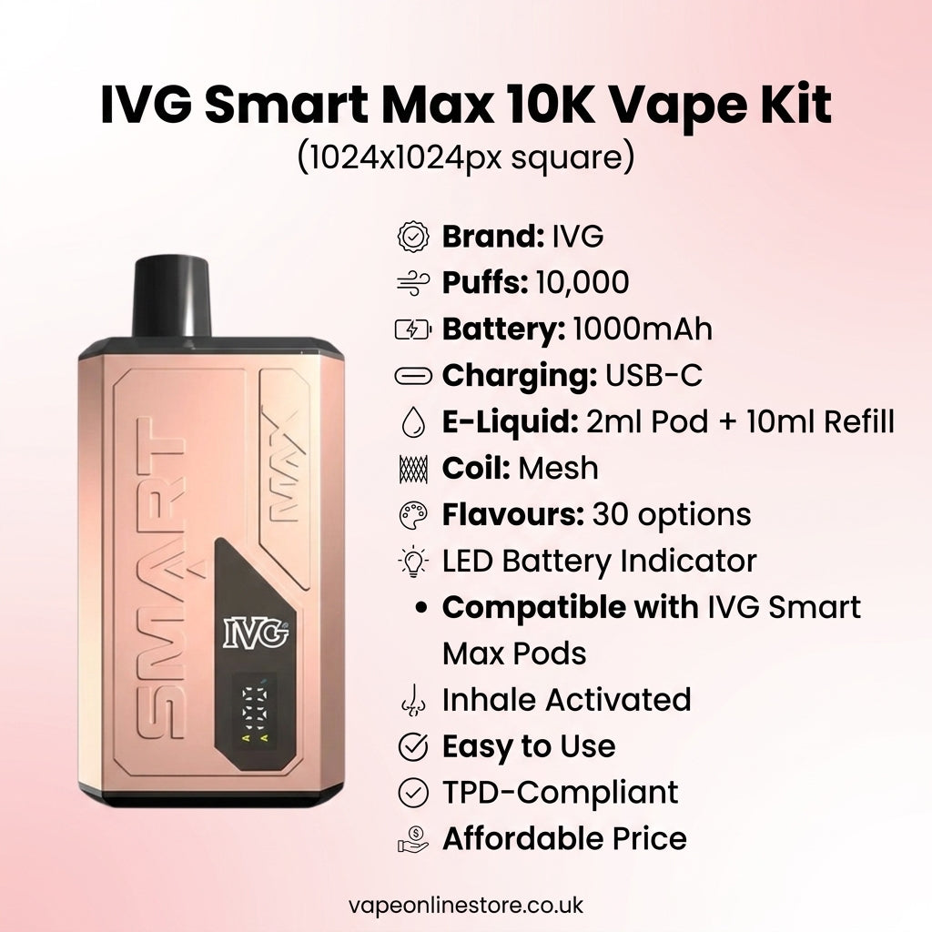 IVG Smart Max 10k rechargeable Vape Kit | Best Deal