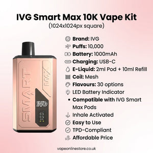 IVG Smart Max 10k rechargeable Vape Kit | Best Deal