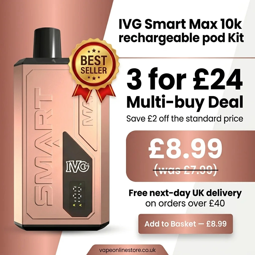 IVG Smart Max 10k rechargeable Vape Kit | Now 3 for £24