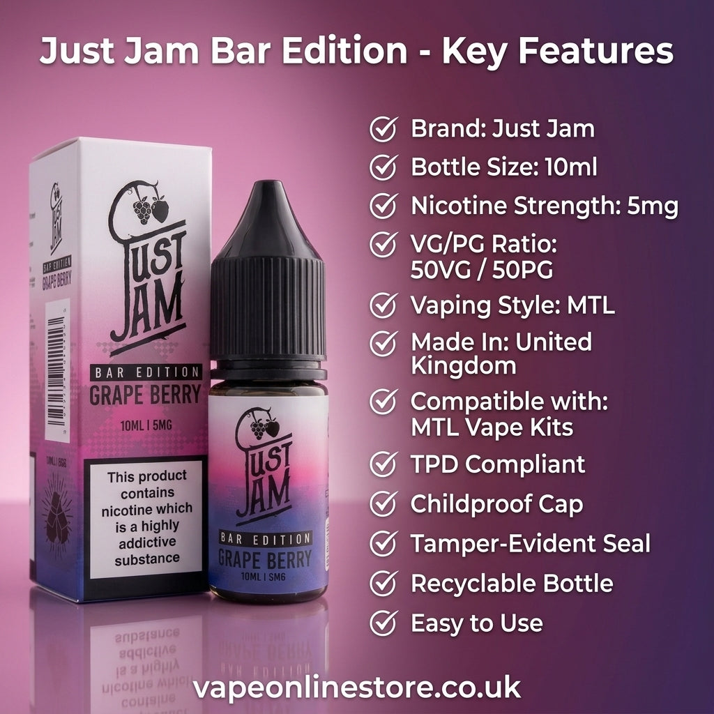 Just Jam Bar Edition 5mg 10ml Nic Salts