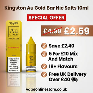 Buy Kingston Au Gold Bar Nic Salts 10ml