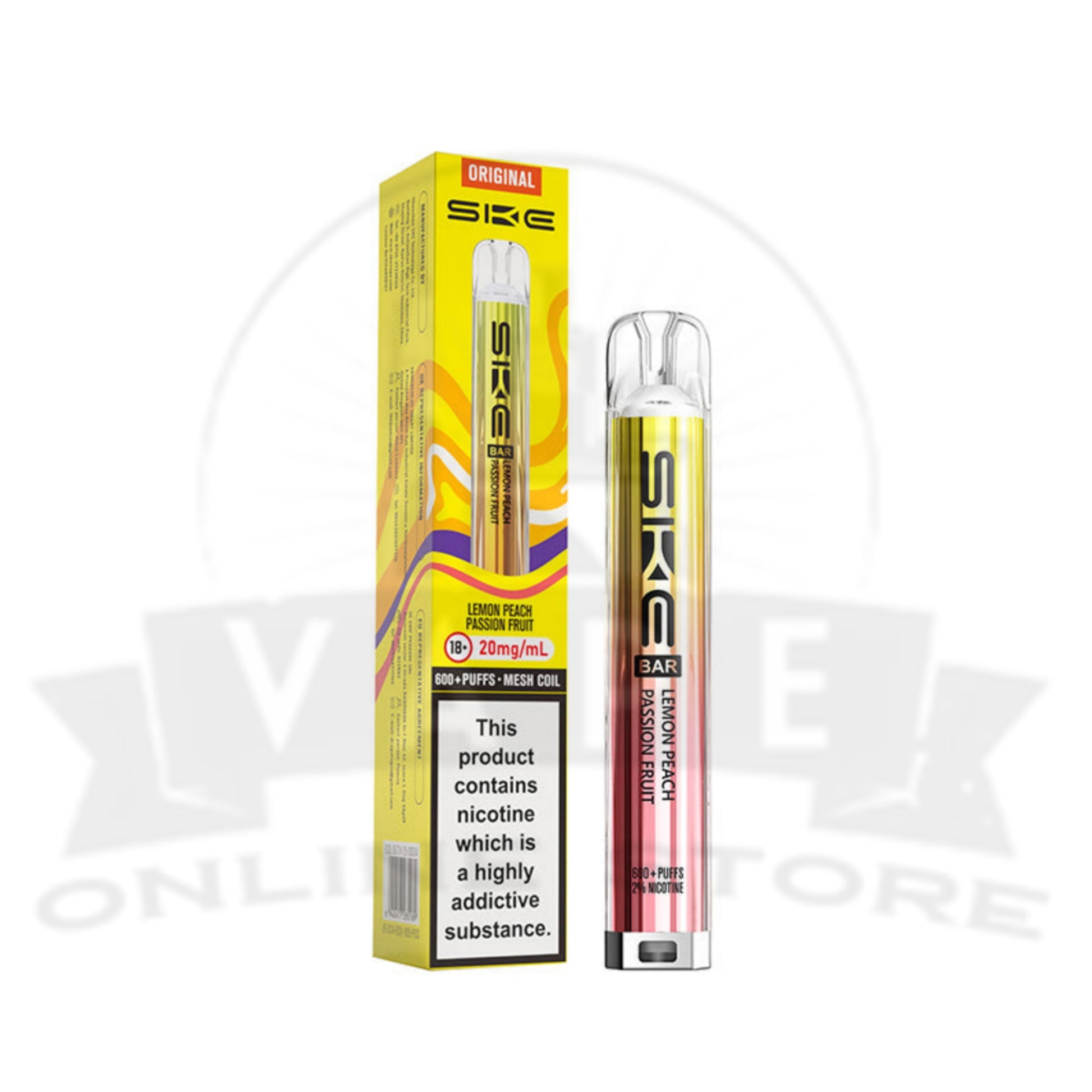 Lemon Peach Passion Fruit SKE Bar 600 Compliant Prefilled Pod Kit