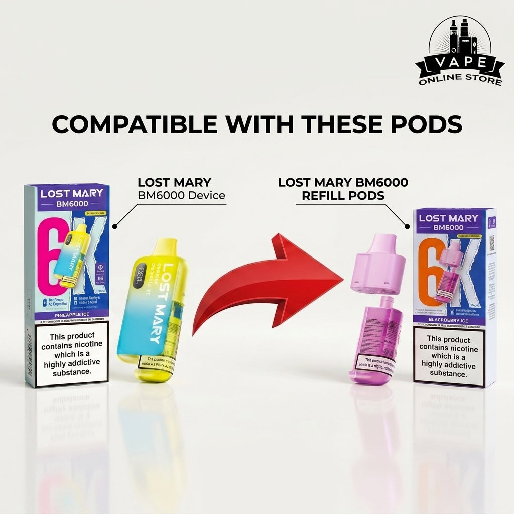 Lost Mary BM6000 Pod Kit + 2 Refill Pods | Bundle Vape Deal