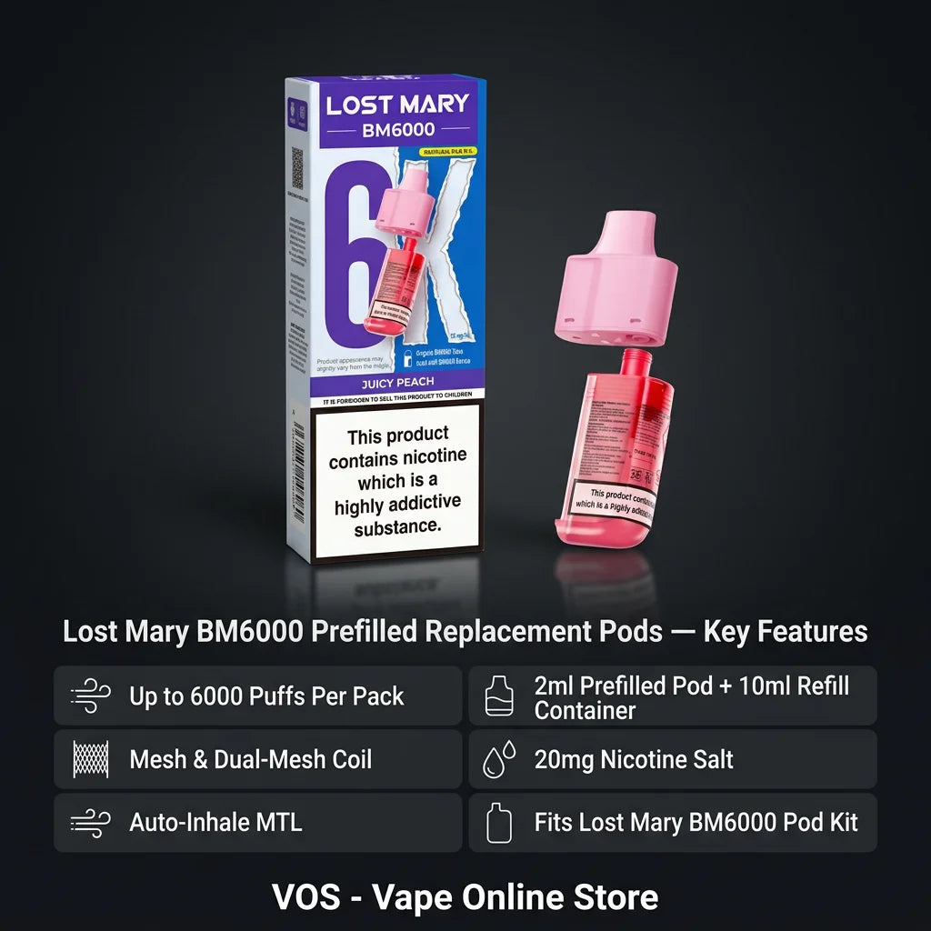 Lost Mary BM6000 Refill Pods | 45+ Flavours In Stock UK