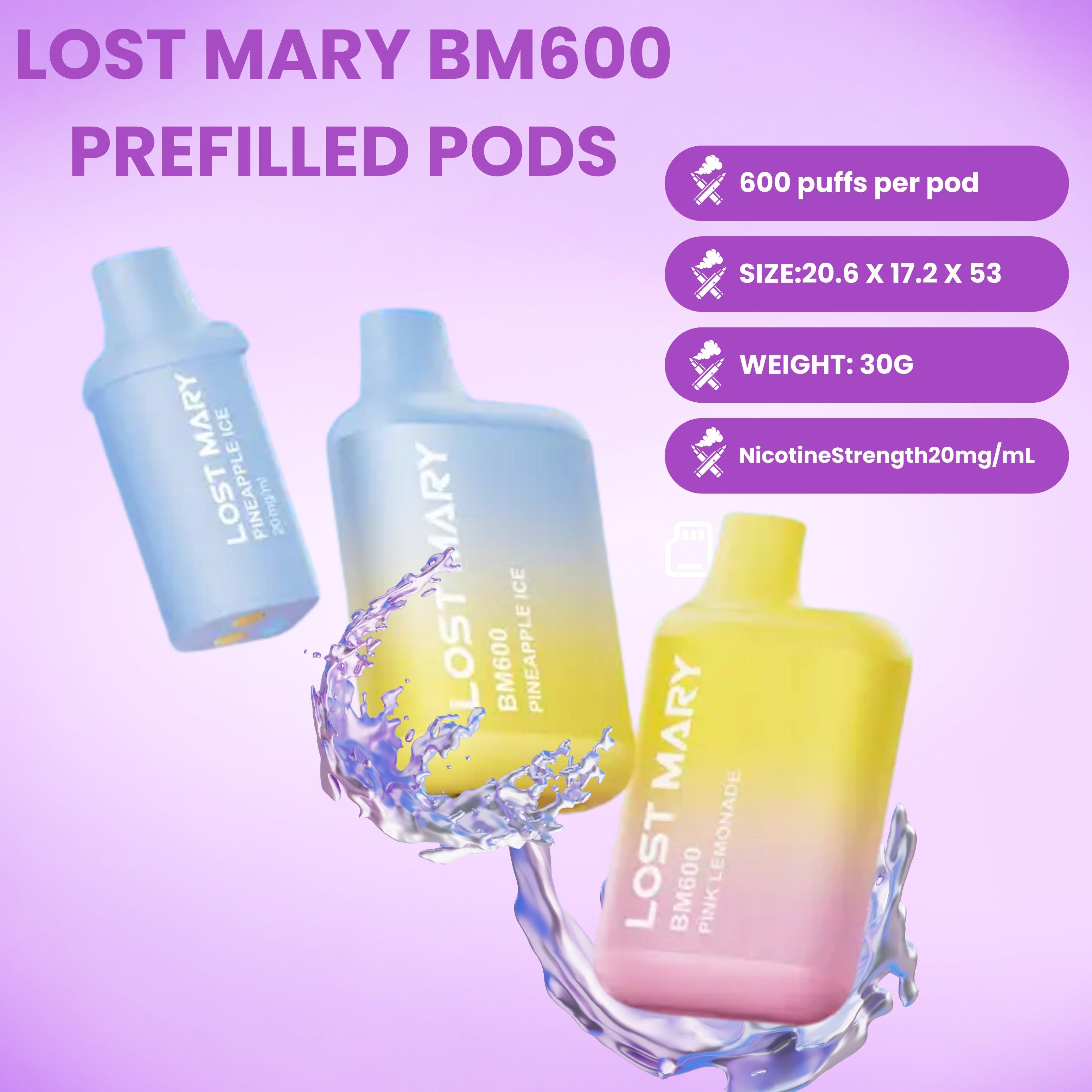 Box Of 10 Lost Mary BM600 Prefilled Rechargeable Pod Kit Box Of 10 Lost Mary BM600 Prefilled Rechargeable Pod Kit