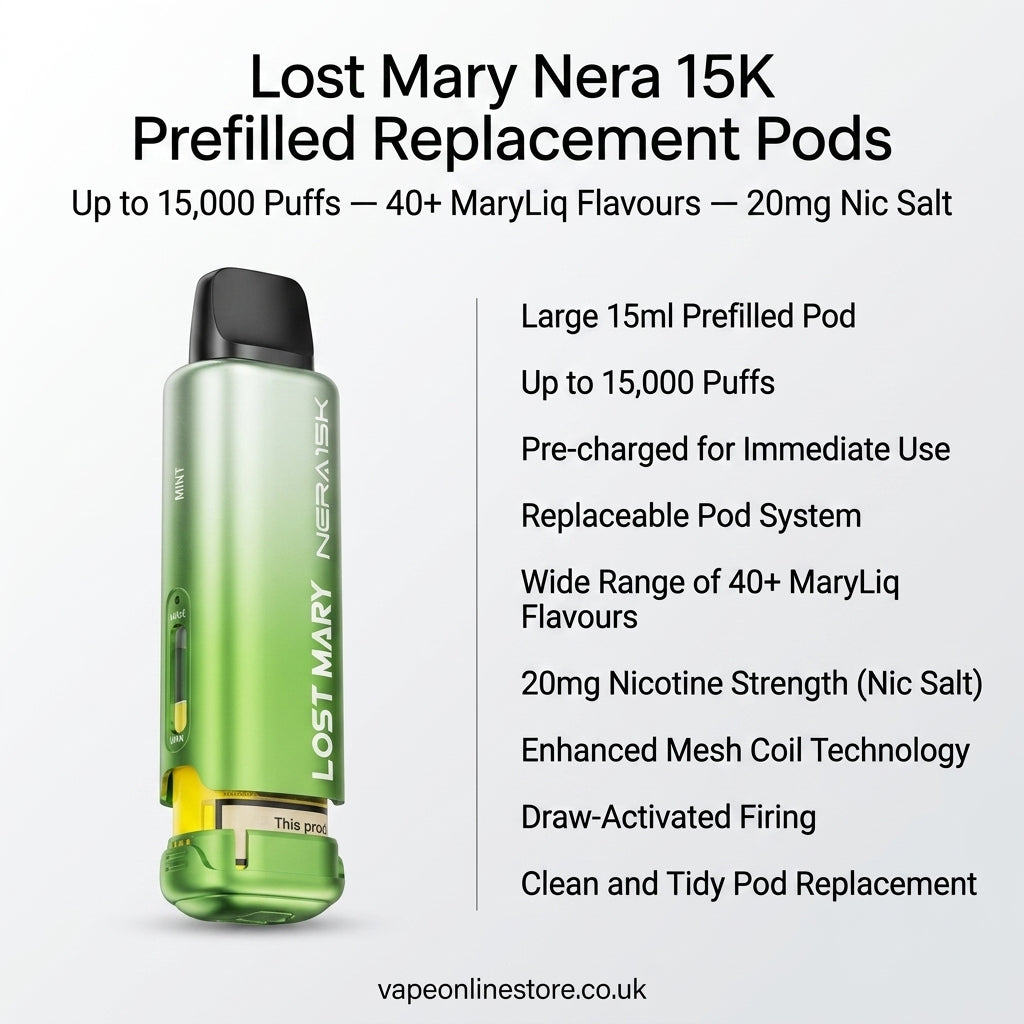 Lost Mary Nera 15K Prefilled Replacement Pods – 15,000 Puffs