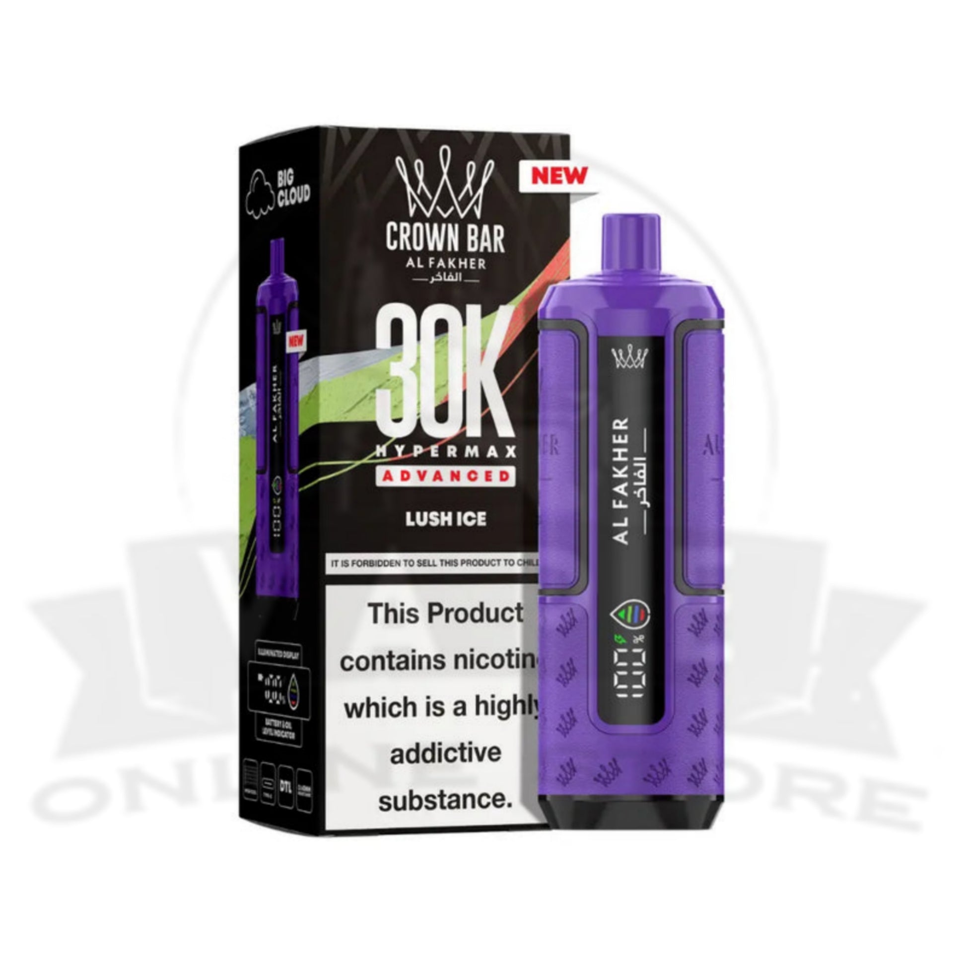 Lush Ice Al Fakher Crown Bar 30K Puff Hypermax Vape Kit