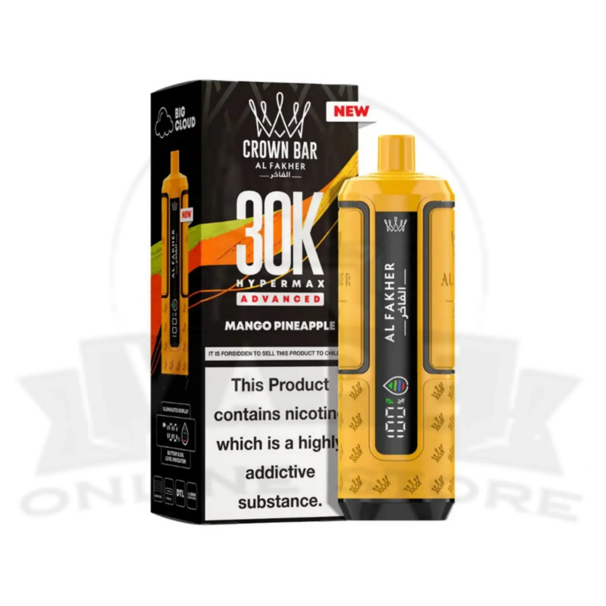 Mango Pineapple Al Fakher Crown Bar 30K Puff Hypermax