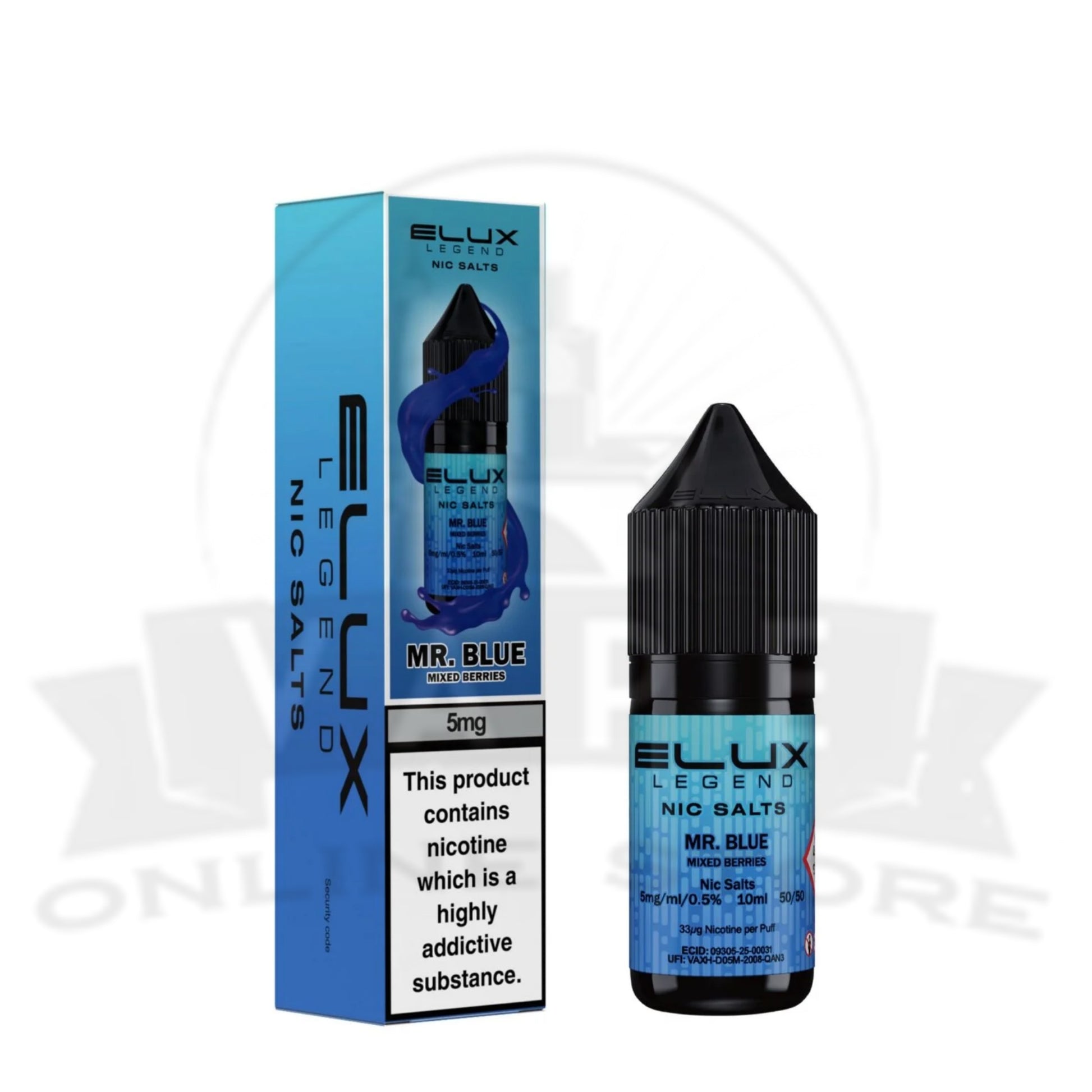 Mr Blue Elux Legend 10ml 5mg Nic Salts