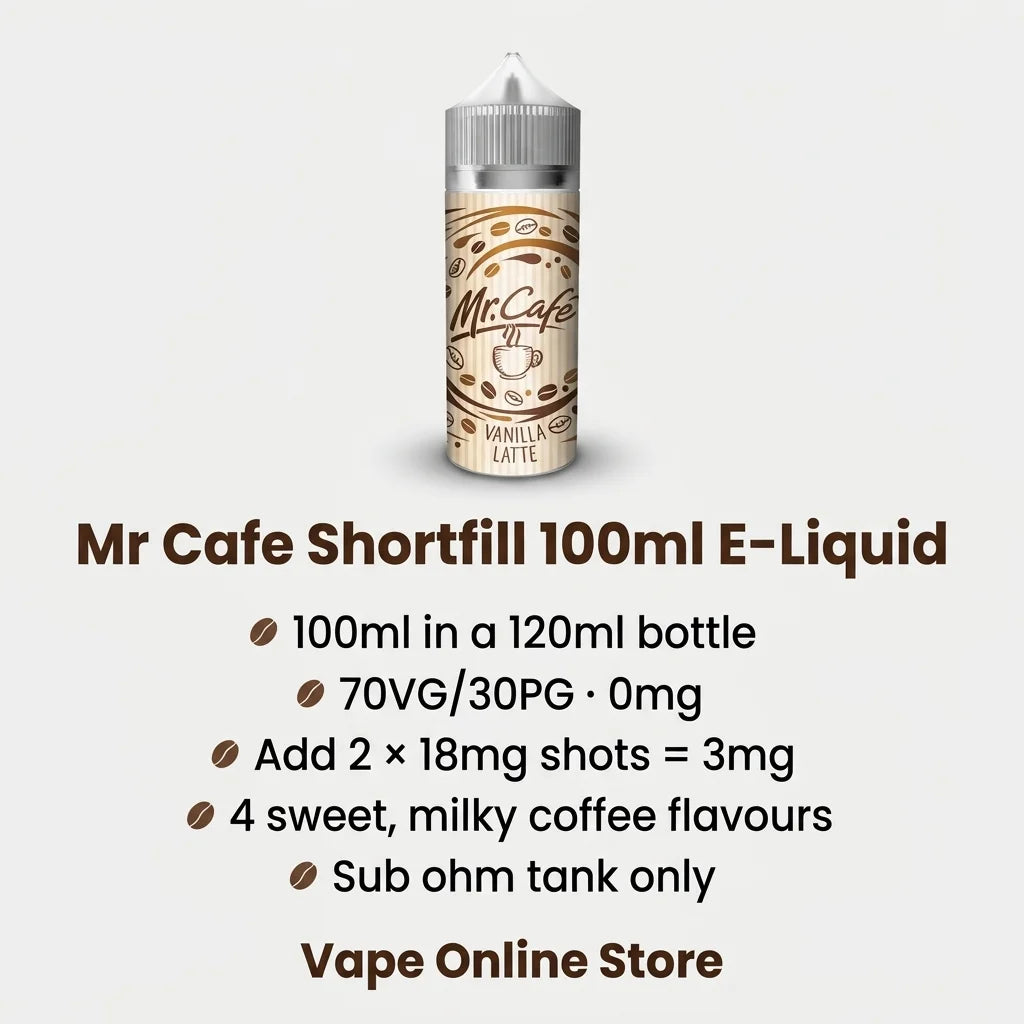 Mr Cafe 100ml E-Liquid Specs
