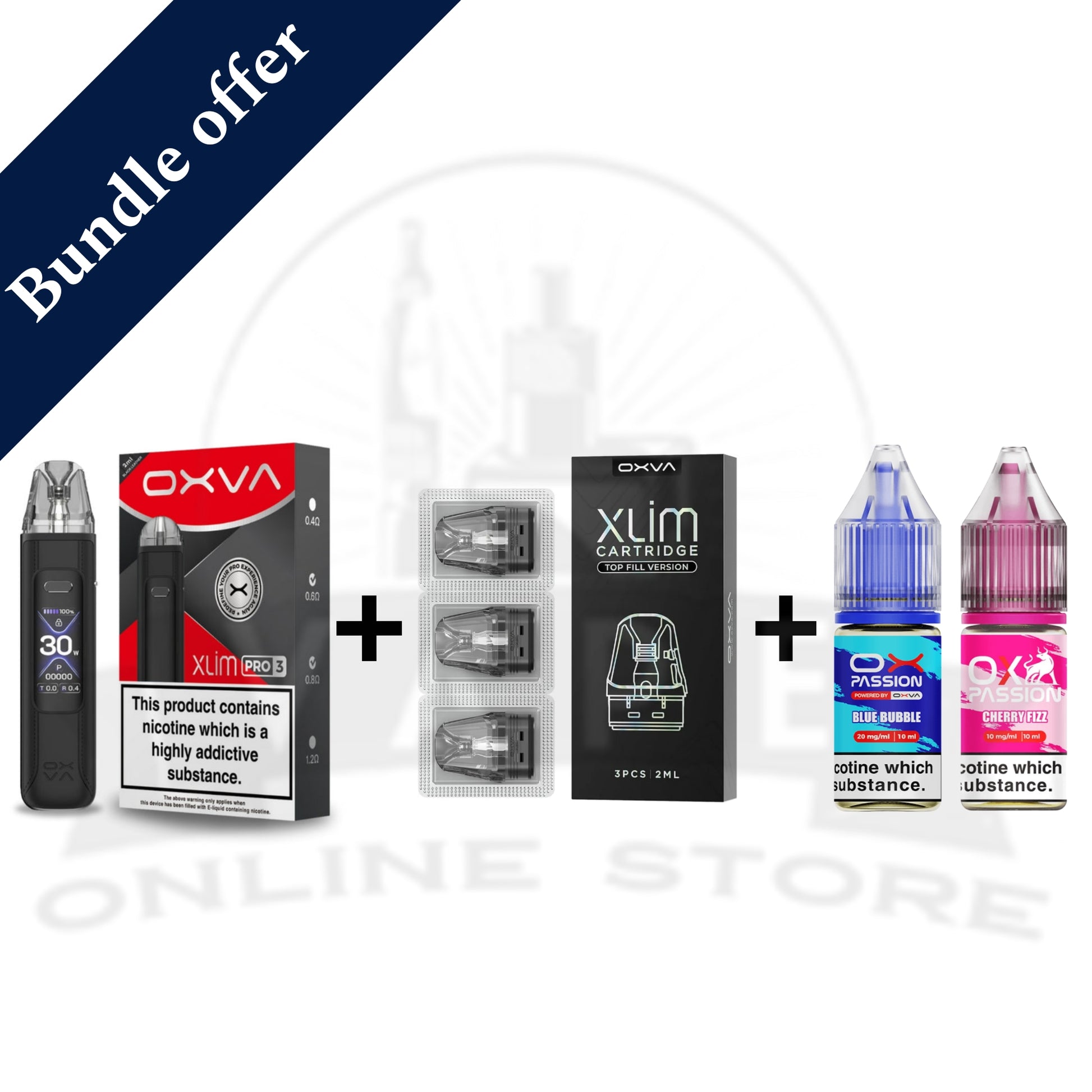 OXVA Xlim Pro 3 Pod Kit + Pods + 2 Nic Salts Vape Bundle