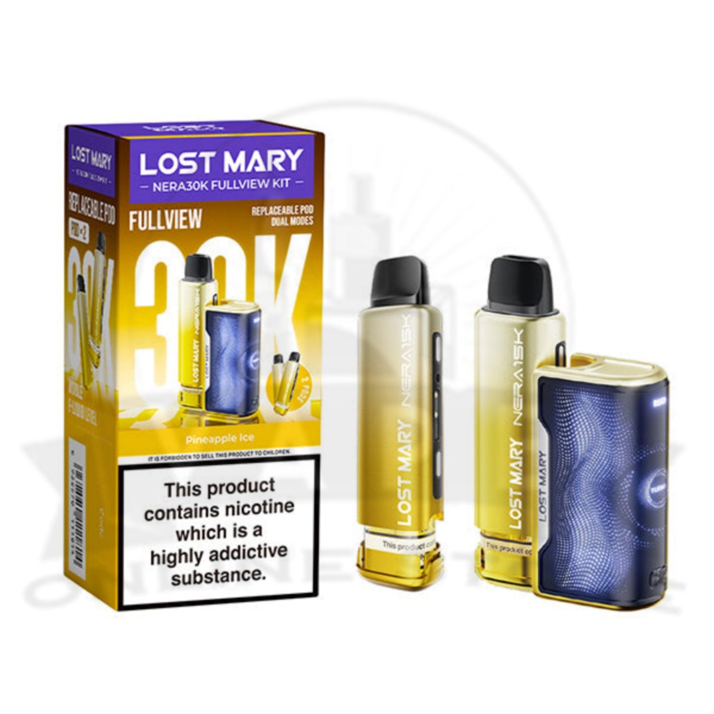 Pineapple Ice Lost Mary Nera 30K Puffs Fullview Pod Kit