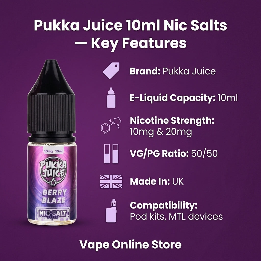 Pukka Juice 10ml 10MG 20MG Nic Salts | Now 5 For £10