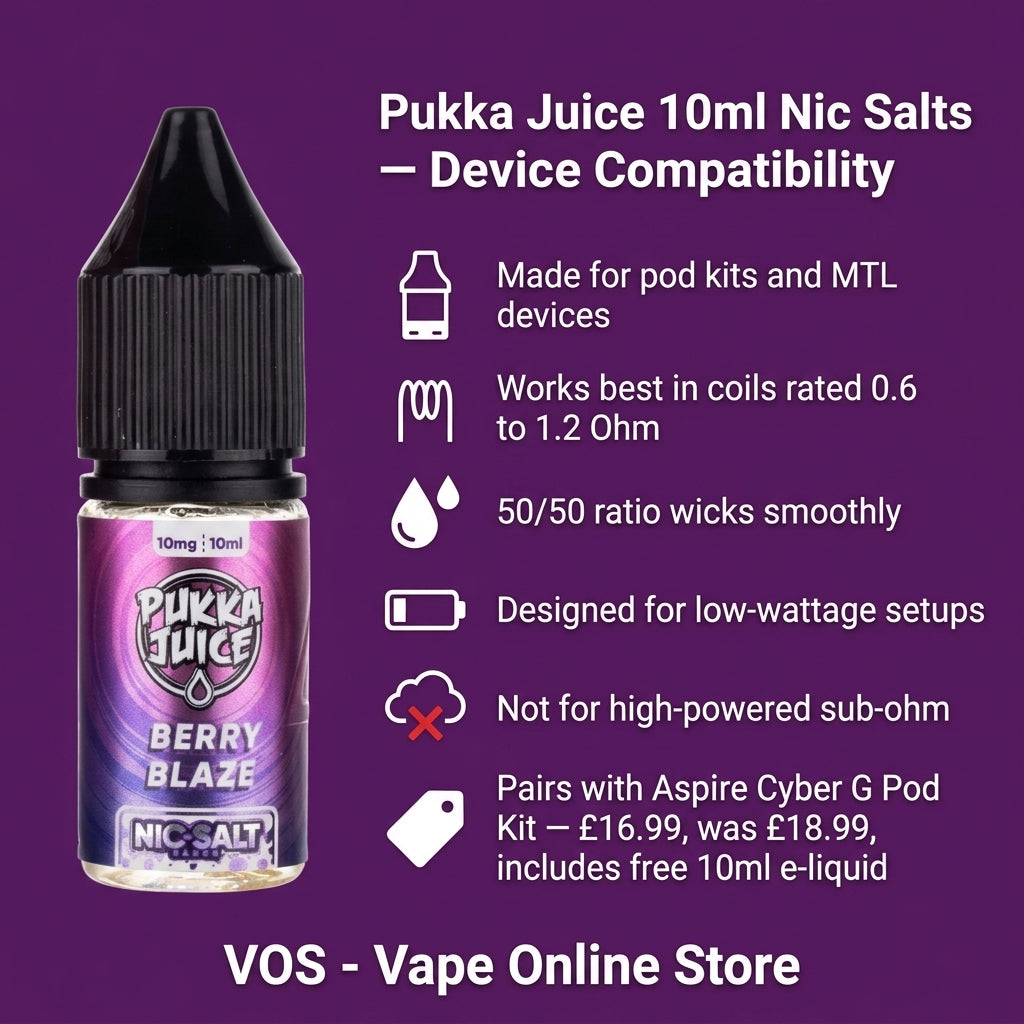 Pukka Juice 10ml 10MG 20MG Nic Salts | Now 5 For £10