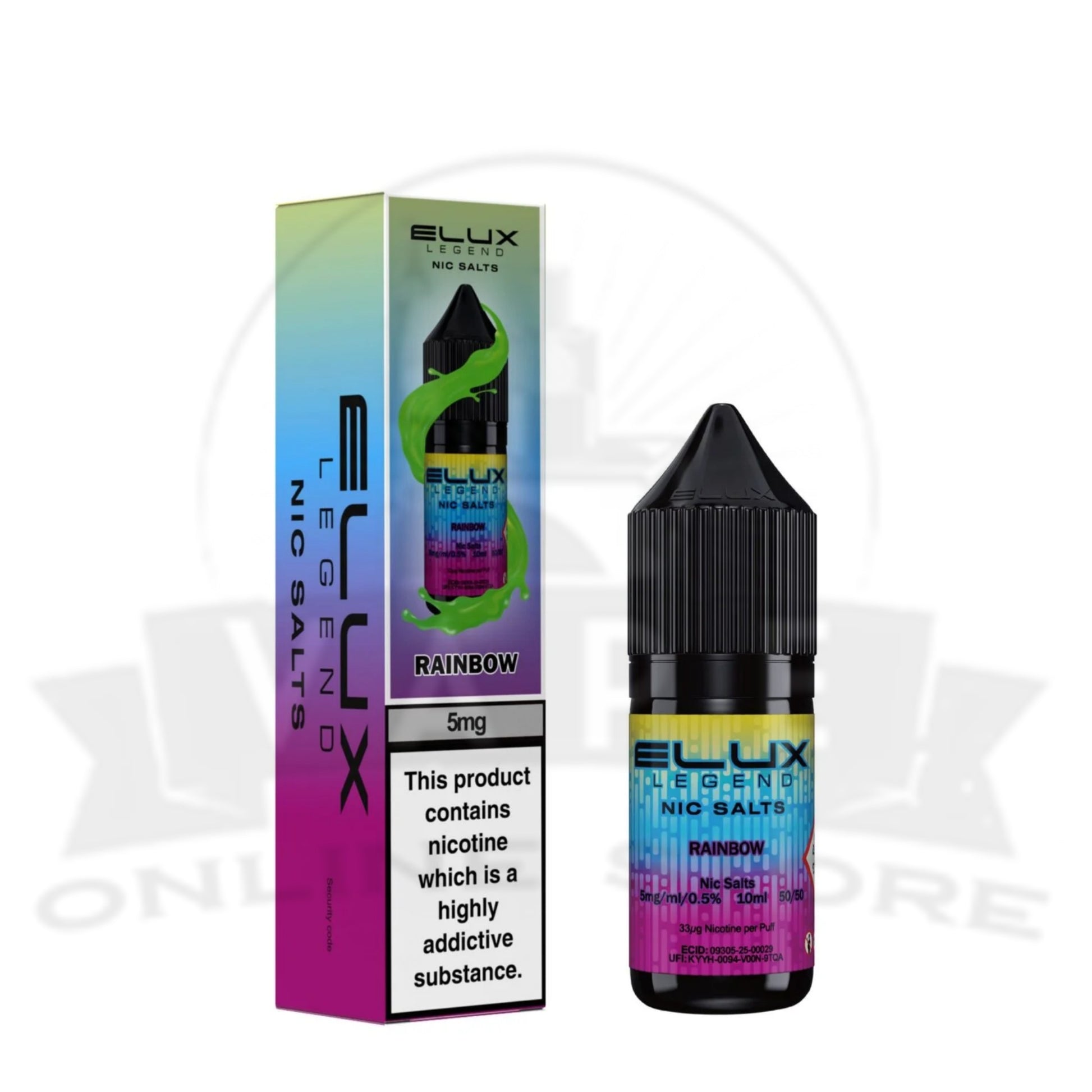 Rainbow Elux Legend 10ml 5mg Nic Salts