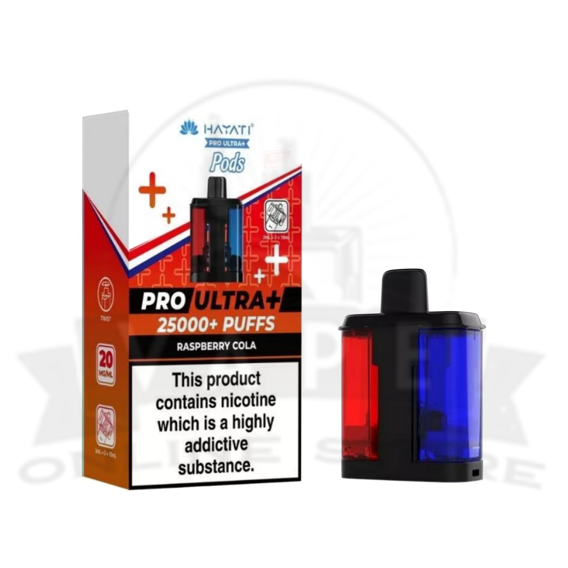 Raspberry Cola Hayati Pro Ultra Plus 25000 Prefilled Pods