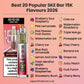 SKE Bar 15K prefilled pod kit flavours — 20 popular 15K vape flavours including Watermelon Ice and Blueberry Sour Raspberry
