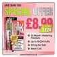 SKE Bar 15K prefilled pod kit price £8.99 or 3 for £24, 15000 puff rechargeable vape with 32 flavours