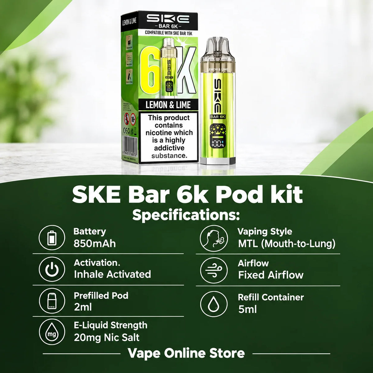 SKE Bar 6K Prefilled Pod Kit