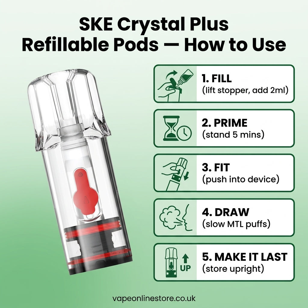 Ske Crystal Plus Refillable Empty Pods | Pack Of 2
