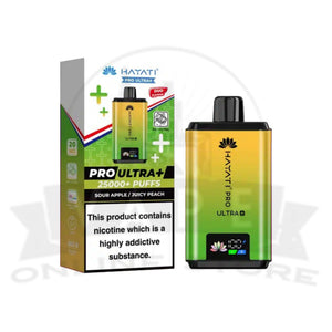 Sour Apple Juicy Peach Hayati Pro Ultra Plus 25000 Prefilled Pod Vape Kit