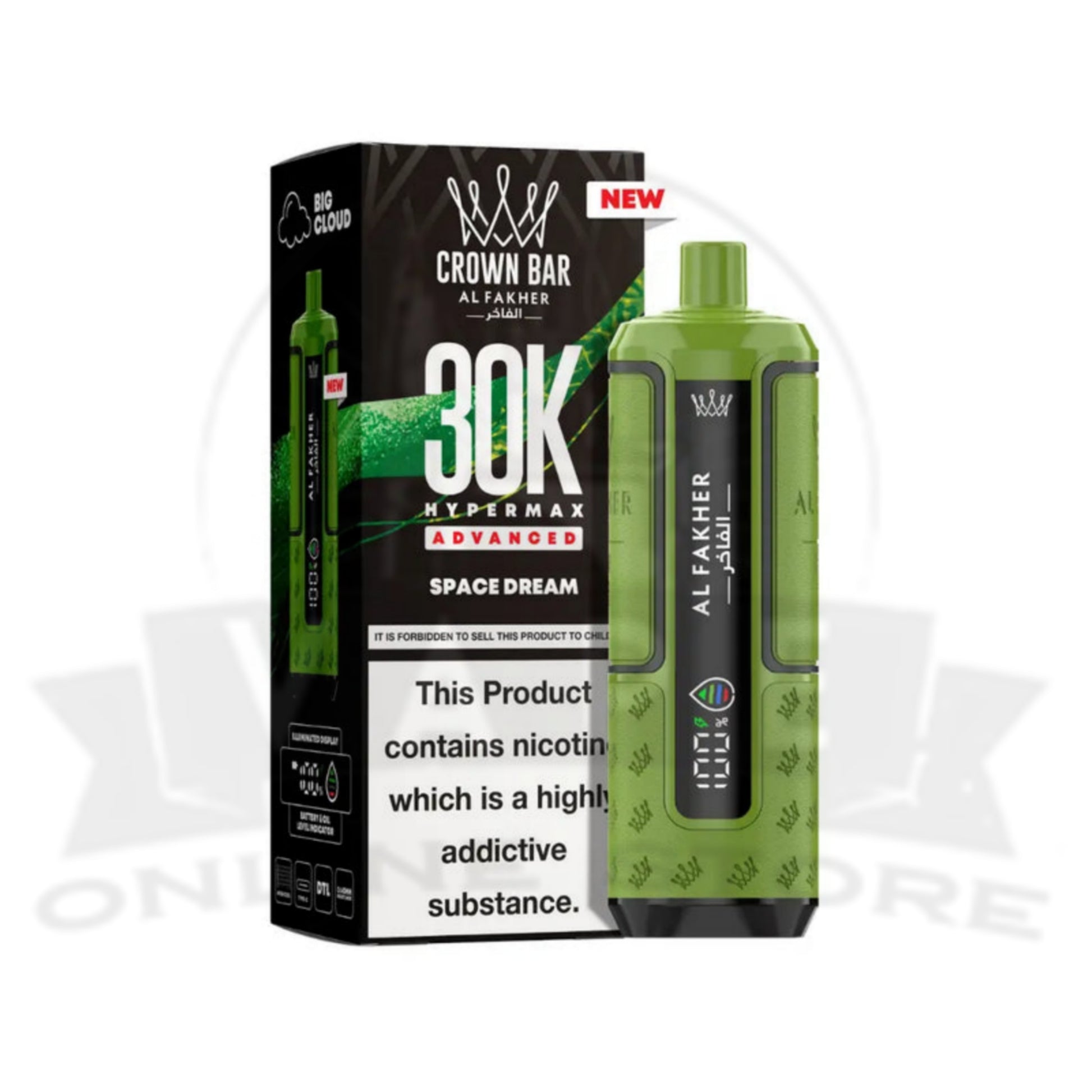 Space Dream Al Fakher Crown Bar 30K Puff Hypermax Vape Kit