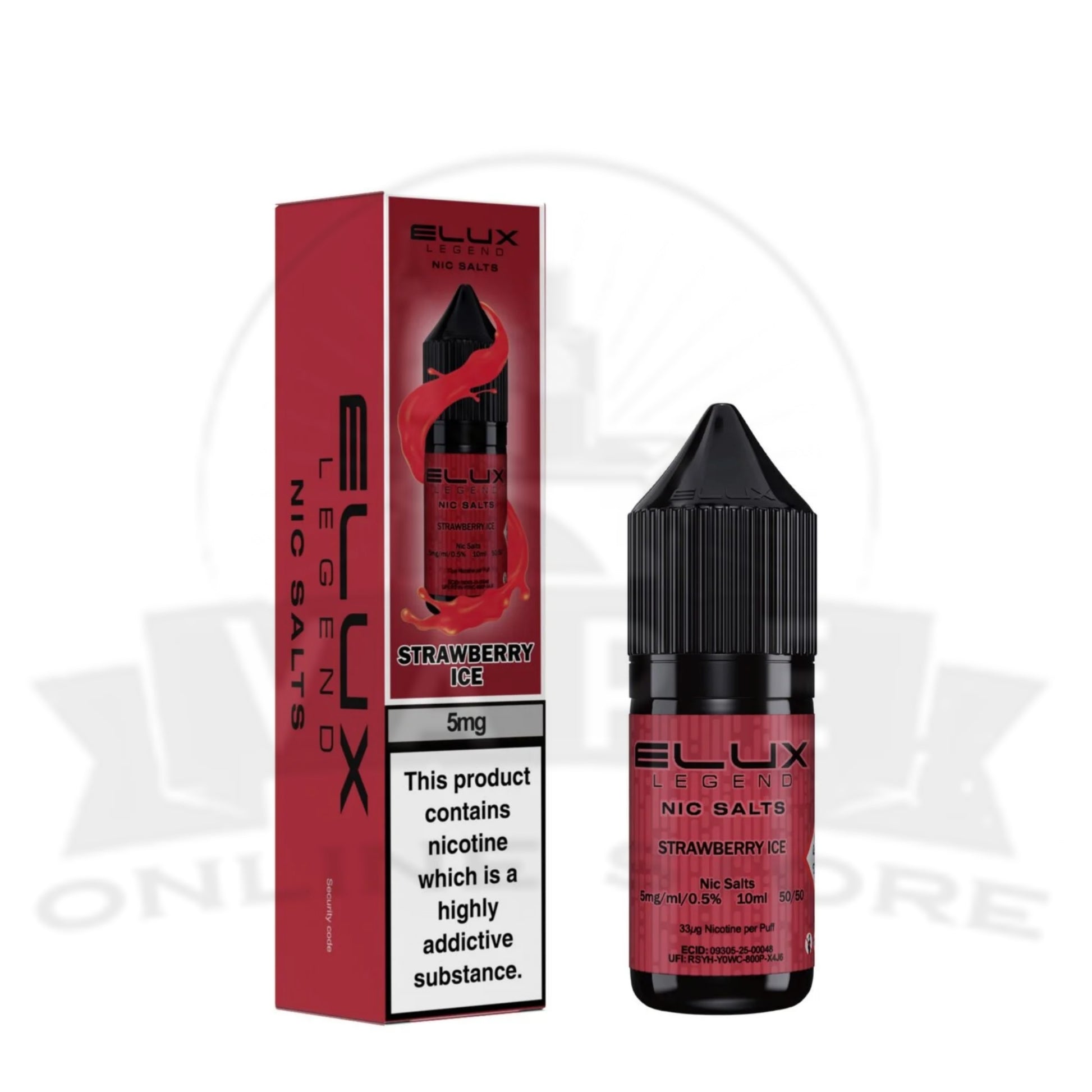Strawberry Ice Elux Legend 10ml 5mg Nic Salts