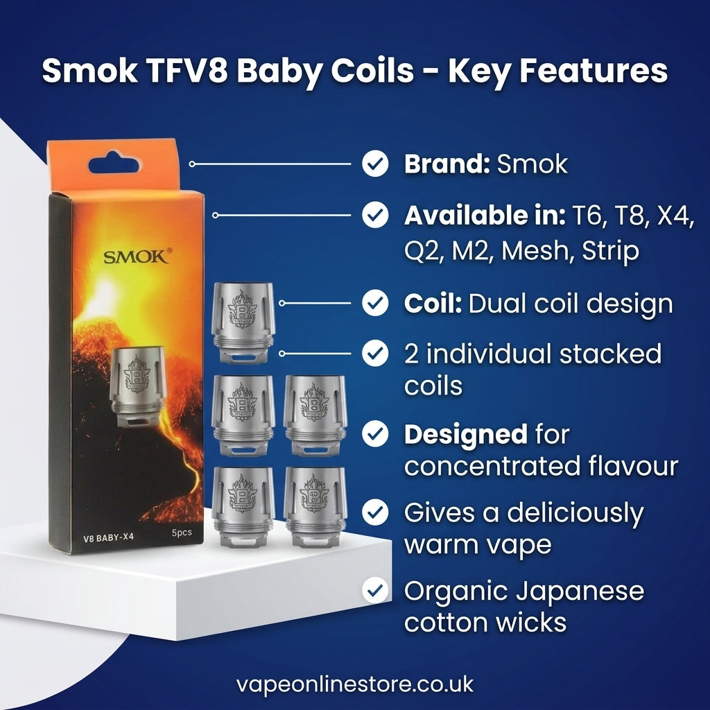 Smok TFV8 Baby Coils | Pack Of 5