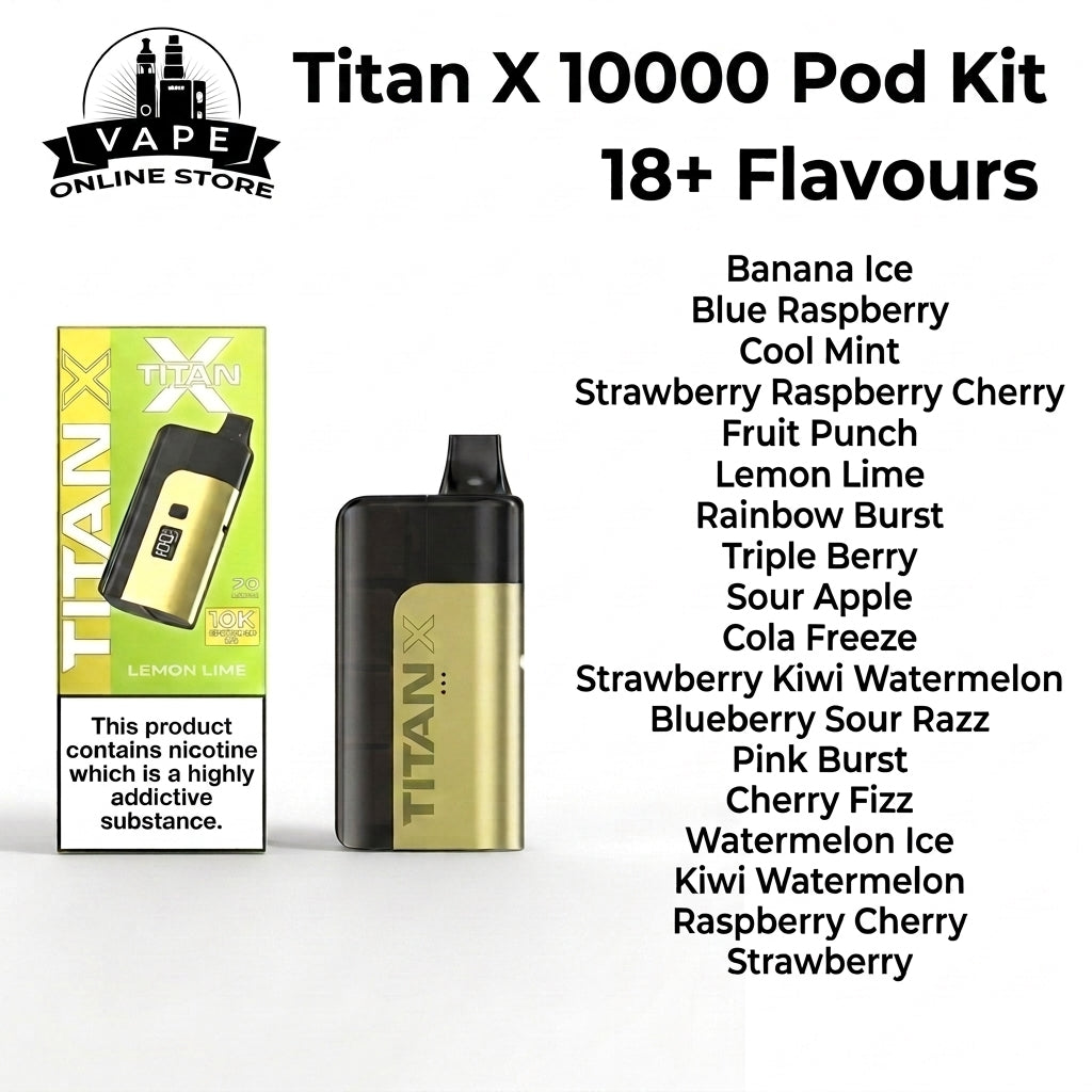 Box Of 10 Titan X 10k Prefilled Pod Kit | Free UK Delivery