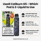 Uwell Caliburn G5 pod and e-liquid guide