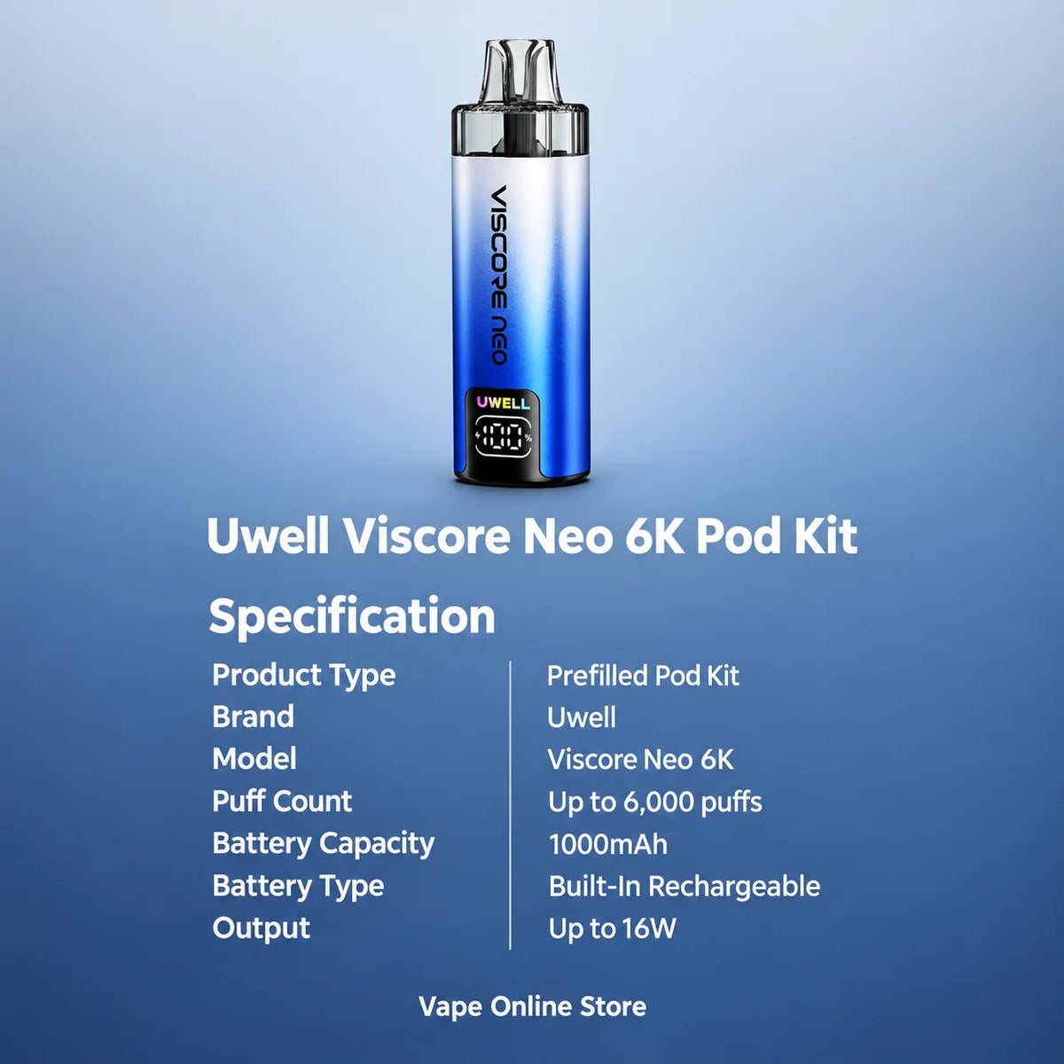 Uwell Viscore Neo 6K Prefilled Pod Kit