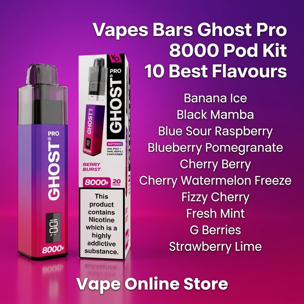 Vapes Bars Ghost Pro Vape 8000+ Puff – Clearance Price