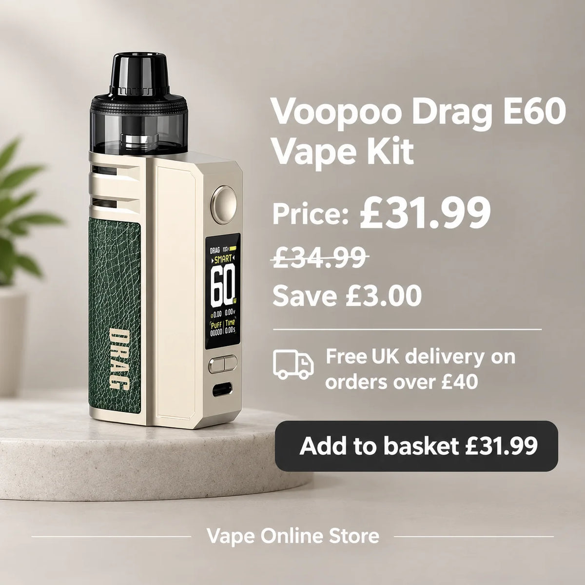 Voopoo Drag E60 Kit Price Offer