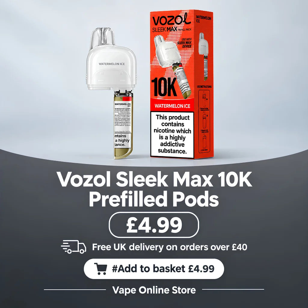 Vozol Sleek Max 10000 Puffs Pods 20mg prefilled refill pod for the Sleek Max 10K kit