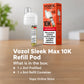 Vozol Sleek Max 10000 Puffs Pods box contents: 2ml pod and 8ml refill container